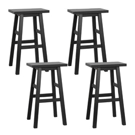 Artiss Bar Stools Kitchen Counter Stools Wooden Chairs Black x4 - ElectronX Plus