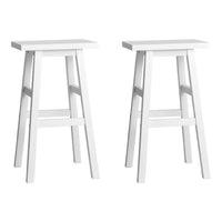 Artiss Bar Stools Kitchen Counter Stools Wooden Chairs White x2 - ElectronX Plus