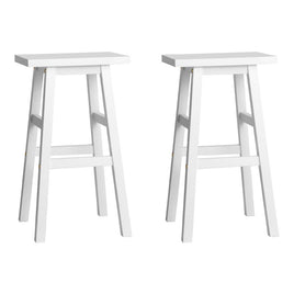 Artiss Bar Stools Kitchen Counter Stools Wooden Chairs White x2 - ElectronX Plus