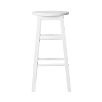 Artiss 2x Bar Stools Round Chairs Wooden White - ElectronX Plus