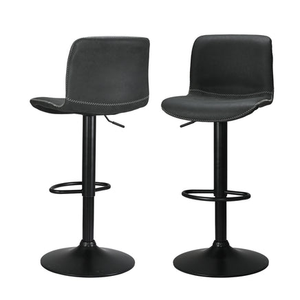 Artiss 2x Bar Stools Kitchen Swivel Bar Stool Gas Lift Chairs Barstools Black - ElectronX Plus