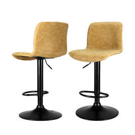 Artiss 2x Bar Stools Kitchen Swivel Bar Stool Gas Lift Chairs Barstools Brown - ElectronX Plus