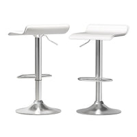 Artiss 2x Bar Stools Faux Leather Chair White - ElectronX Plus