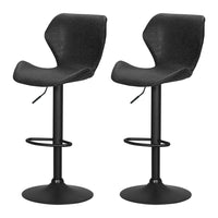 Artiss Bar Stools Kitchen Counter Stools Swivel Gas Lift Vintage Chairs Black x2 - ElectronX Plus