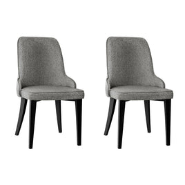 Artiss Dining Chairs Set of 2 Linen Fabric Grey - ElectronX Plus