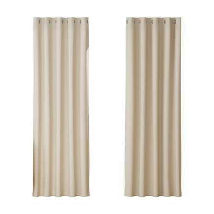 Artiss 2X Blockout Curtains Eyelet 180x213cm Beige - ElectronX Plus