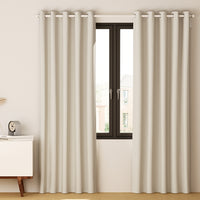 Artiss 2X Blockout Curtains Eyelet 180x213cm Beige - ElectronX Plus