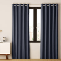 Artiss 2X Blockout Curtains Eyelet 180x213cm Charcoal - ElectronX Plus