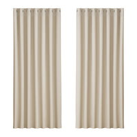 Artiss 2X Blockout Curtains Eyelet 240x230cm Beige - ElectronX Plus