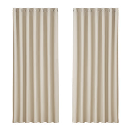 Artiss 2X Blockout Curtains Eyelet 240x230cm Beige - ElectronX Plus