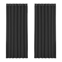 Artiss 2X Blockout Curtains Eyelet 240x230cm Black - ElectronX Plus