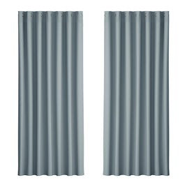 Artiss 2X Blockout Curtains Eyelet 240x230cm Grey - ElectronX Plus