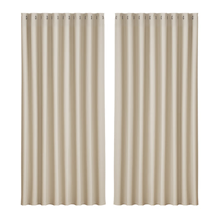 Artiss 2X Blockout Curtains Eyelet 300x230cm Beige - ElectronX Plus