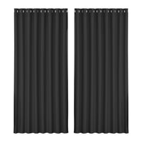 Artiss 2X Blockout Curtains Eyelet 300x230cm Black - ElectronX Plus