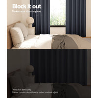 Artiss 2X Blockout Curtains Eyelet 300x230cm Charcoal - ElectronX Plus