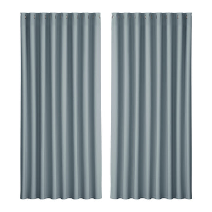 Artiss 2X Blockout Curtains Eyelet 300x230cm Grey - ElectronX Plus