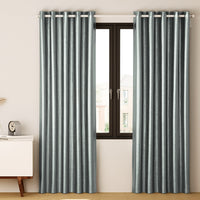 Artiss 2X Blockout Curtains Eyelet 140x230cm Grey Shine - ElectronX Plus