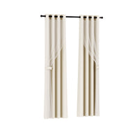 Artiss 2X 132x160cm Blockout Sheer Curtains Beige - ElectronX Plus