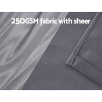 Artiss 2X 132x160cm Blockout Sheer Curtains Charcoal - ElectronX Plus