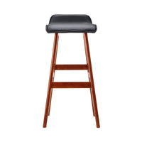 Artiss 2x Bar Stools Wooden Stool Black - ElectronX Plus