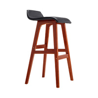 Artiss 2x Bar Stools Wooden Stool Black - ElectronX Plus