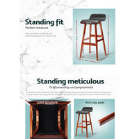 Artiss 2x Bar Stools Wooden Stool Black - ElectronX Plus