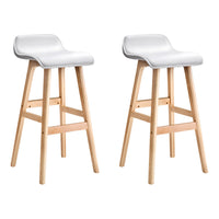 Artiss 2x Bar Stools Wooden Stool White - ElectronX Plus