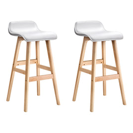 Artiss 2x Bar Stools Wooden Stool White - ElectronX Plus