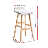 Artiss 2x Bar Stools Wooden Stool White - ElectronX Plus