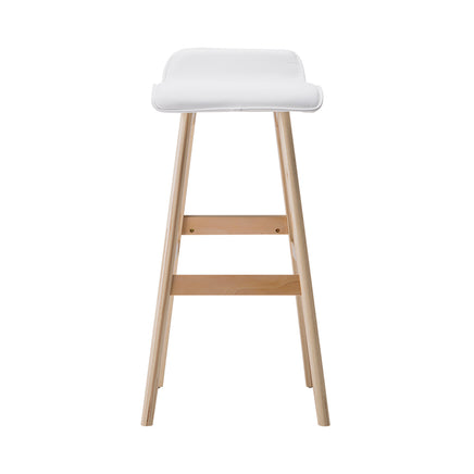 Artiss 2x Bar Stools Wooden Stool White - ElectronX Plus