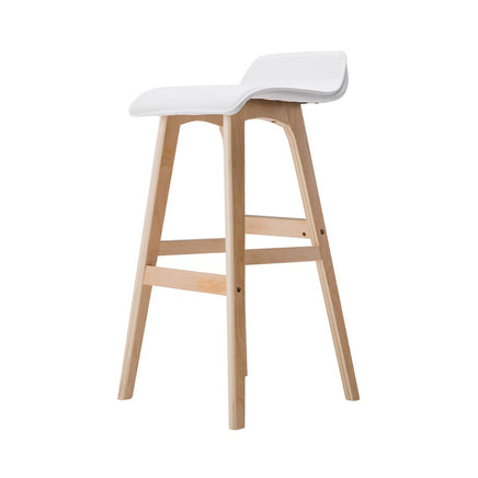 Artiss 2x Bar Stools Wooden Stool White - ElectronX Plus