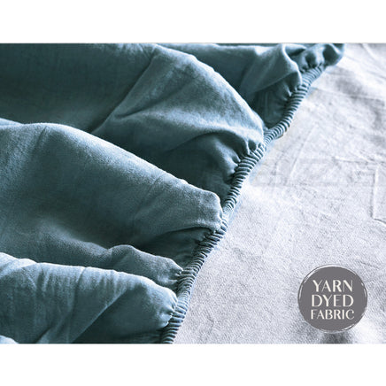 Cosy Club Cotton Bed Sheets Set Blue Grey Cover Double - ElectronX Plus