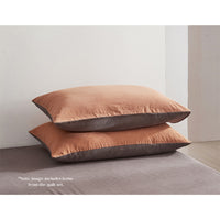 Cosy Club Cotton Bed Sheets Set Orange Brown Cover Double - ElectronX Plus