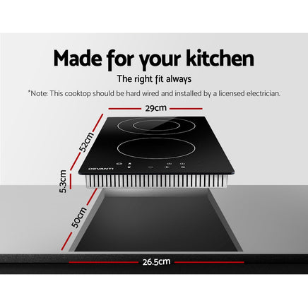 Devanti Electric Ceramic Cooktop 30cm - ElectronX Plus