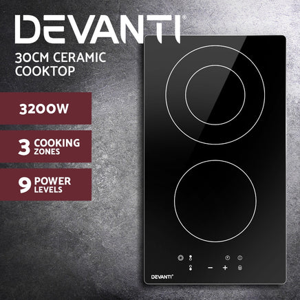 Devanti Electric Ceramic Cooktop 30cm - ElectronX Plus