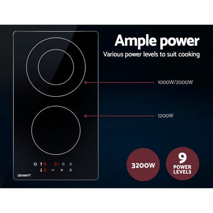 Devanti Electric Ceramic Cooktop 30cm - ElectronX Plus