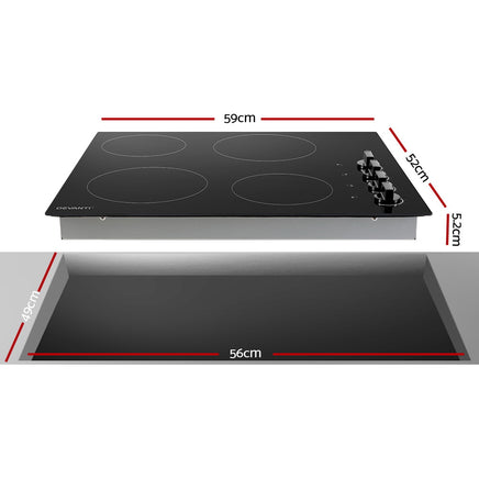 Devanti Electric Ceramic Cooktop 60cm - ElectronX Plus