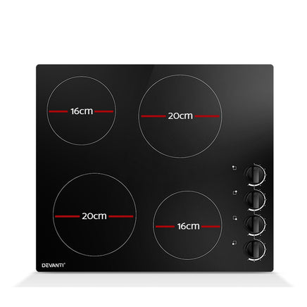 Devanti Electric Ceramic Cooktop 60cm - ElectronX Plus