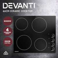 Devanti Electric Ceramic Cooktop 60cm - ElectronX Plus