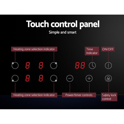 Devanti Electric Ceramic Cooktop 60cm Touch Control - ElectronX Plus