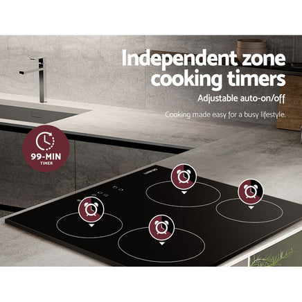 Devanti Electric Ceramic Cooktop 60cm Touch Control - ElectronX Plus