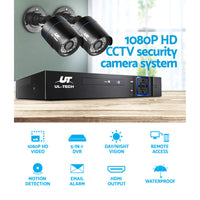 UL-tech CCTV Security System 4CH DVR 2 Cameras 1080p - ElectronX Plus