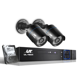 UL-tech CCTV Security System 4CH DVR 2 Cameras 2TB Hard Drive - ElectronX Plus