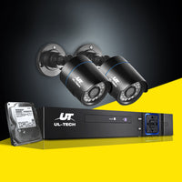 UL-tech CCTV Security System 4CH DVR 2 Cameras 2TB Hard Drive - ElectronX Plus