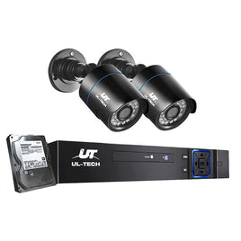 UL-tech CCTV Security System 4CH DVR 2 Cameras 1TB Hard Drive - ElectronX Plus