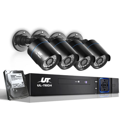 UL-tech CCTV Security System 8CH DVR 4 Cameras 2TB Hard Drive - ElectronX Plus