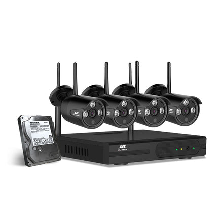 UL-tech Wireless CCTV Security System 8CH NVR 3MP 4 Bullet Cameras 2TB - ElectronX Plus