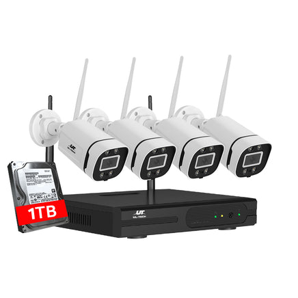 UL-tech Wireless CCTV Security System 8CH NVR 3MP 4 Square Cameras 1TB - ElectronX Plus