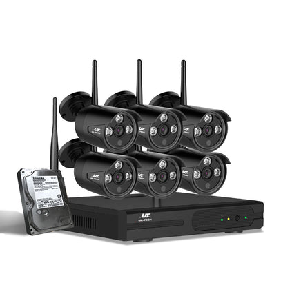 UL-tech Wireless CCTV Security System 8CH NVR 3MP 6 Bullet Cameras - ElectronX Plus