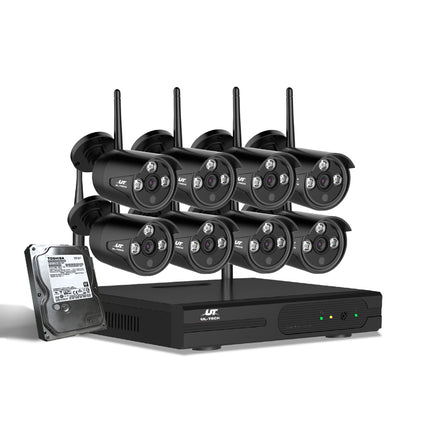 UL-tech Wireless CCTV Security System 8CH NVR 3MP 8 Bullet Cameras 2TB - ElectronX Plus